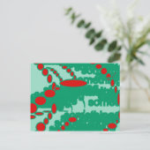 rode en groene 1123 abstracte kunst briefkaart (Staand voorkant)