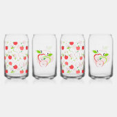 Rode en groene appels blikvorm glas (Achterkant)