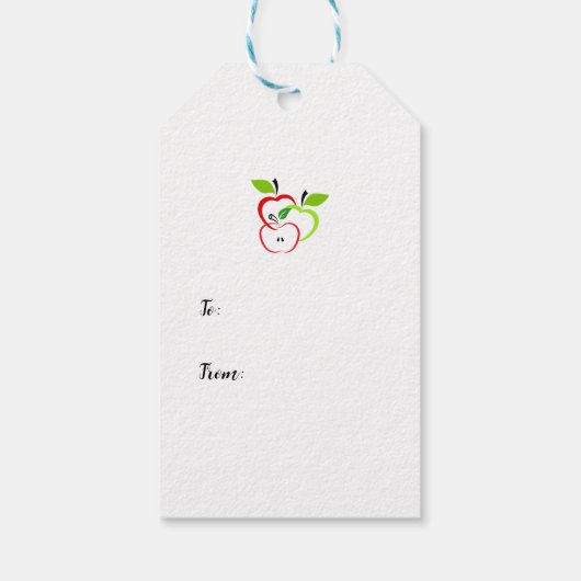 Rode en groene appels cadeaulabel (Achterkant)
