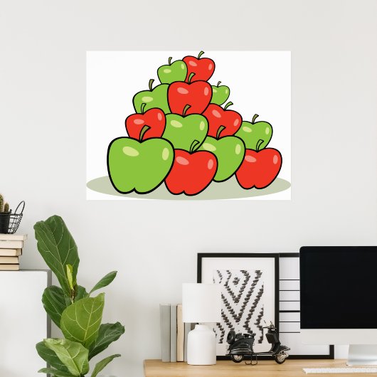 Rode en groene appels poster (Thuiskantoor)