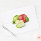 Rode en groene appels ronde sticker (Envelop)