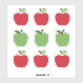 Rode en groene appels sticker (Vel)