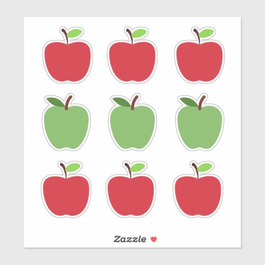 Rode en groene appels sticker (Vel)