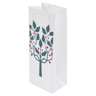 rode en groene besboom wijn cadeautas