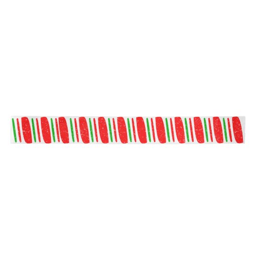  Rode en Groene Candy Cane Kerst Custom Lint (Voorkant)