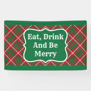 Rode en groene cheque spandoek