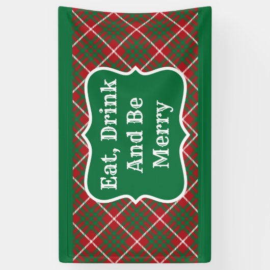 Rode en groene cheque spandoek (Verticaal)