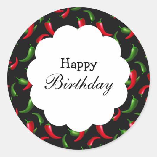 Rode en Groene Chili Pepper Sticker (Voorkant)