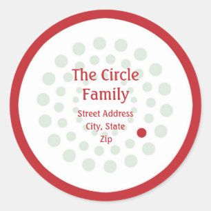 Rode en groene cirkel adreslabel ronde sticker
