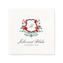 Rode en groene classic Weddenschap Crest Napkins