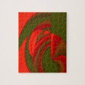 Rode en groene Cubist Abstract Legpuzzel (Verticaal)