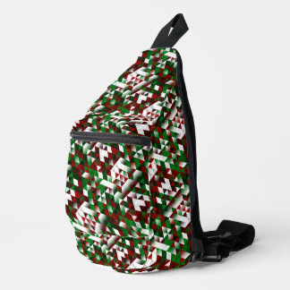 Rode en groene driehoeken sling bag