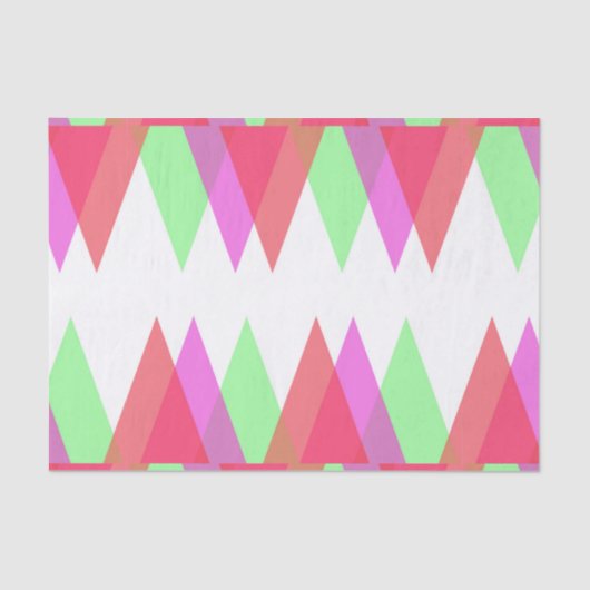 Rode en groene driehoeken tissuepapier (Voorkant)