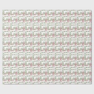 Rode en groene fietsen voor een kerstthema. cadeaupapier