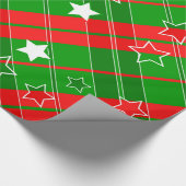 Rode en groene geometrische strepen cadeaupapier (Hoek)