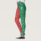 rode en groene glitter leggings (Links)
