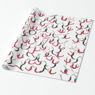Rode en groene hete paprika's cadeaupapier