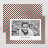 Rode en groene karos kerstfoto kaart (Voorkant / Achterkant)