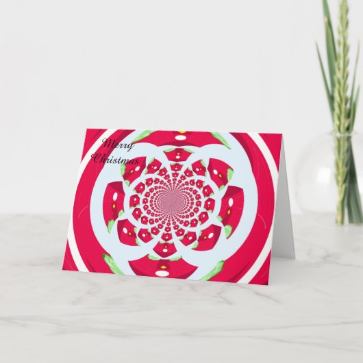 Rode en groene kerst feestdagen kaart (Voorkant)
