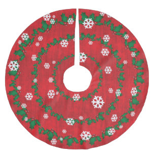 Rode en groene kerst hulst kerstboom rok