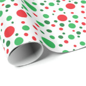 Rode en groene kerst Polka Dots Gift Wrap Cadeaupapier (Rol Hoek)