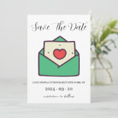 Rode en groene kerst save the date kaarten (Staand voorkant)