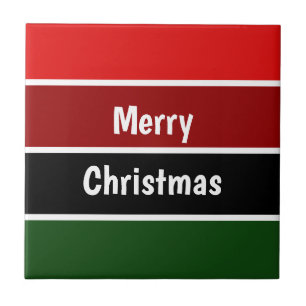 Rode en groene kerst tegeltje
