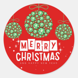 Rode en groene kerstbalstickers ronde sticker