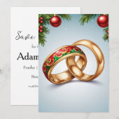 Rode en groene kerstdagen Bewaar de datumkaarten Kaart (Voorkant / Achterkant)