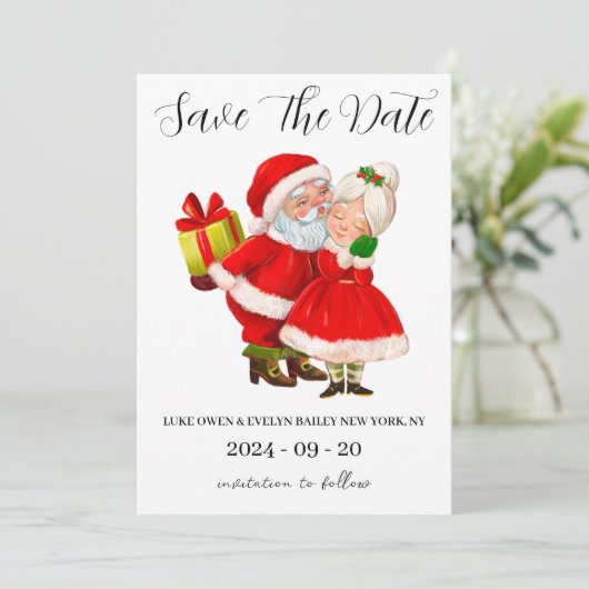 Rode en groene kerstdagen Bewaar de datumkaarten Kaart (Staand voorkant)