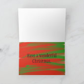Rode en groene kerstkaart feestdagen kaart (Binnen)