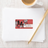 Rode en groene kerstlabels voor vogels etiket (Insitu)