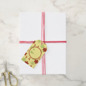 Rode en groene kerstsnowflakes cadeaulabel (Met Touw)