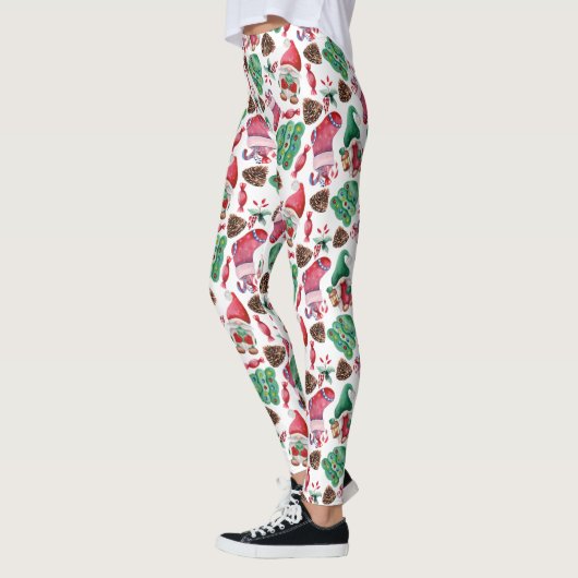 Rode en groene kerstsymbolen leggings (Links)