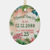 Rode en groene kerstvakantie Memorial Foto Keramisch Ornament (Rechts)