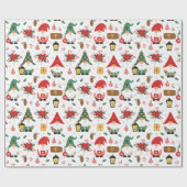 Rode en groene knoma's voor kerstmis cadeaupapier (Vlak)