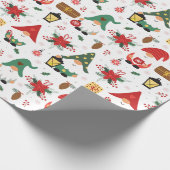 Rode en groene knoma's voor kerstmis cadeaupapier (Hoek)