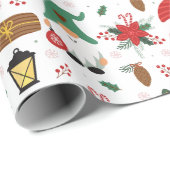 Rode en groene knoma's voor kerstmis cadeaupapier (Rol Hoek)