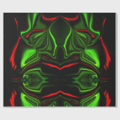 Rode en groene kromme slagen op donkere achtergron cadeaupapier (Vlak)