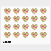 Rode en groene kubistische Rozen Hart Sticker (Vel)