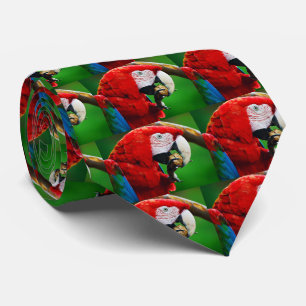 Rode en groene Macaw Stropdas