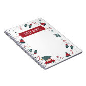 Rode en groene malle geïllustreerde Kerstmis Notitieboek (Rechterzijde)