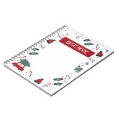 Rode en groene malle geïllustreerde Kerstmis Notitieboek (Linkerzijde)