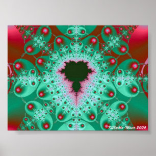 Rode en groene Mandelbrot Poster