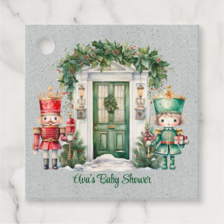 Rode en groene notenkraker Baby shower Dank u Bedankjes Labels