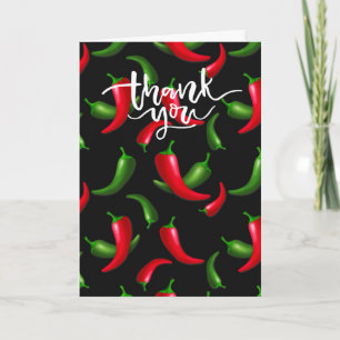 Rode en groene paprika's bedankkaart