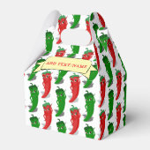 Rode en groene Pepper Divas Cartoon Patroon Custom Bedankdoosjes (Achterkant)