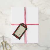  rode en groene Poinsettias digitale kunst Cadeaulabel (Met Touw)