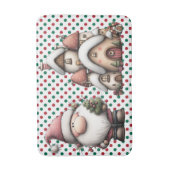 Rode en groene poka Dots Badmat (Voorkant Verticaal)