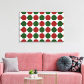 Rode en groene poka dots op wit canvas afdruk (Insitu (Woonkamer))
